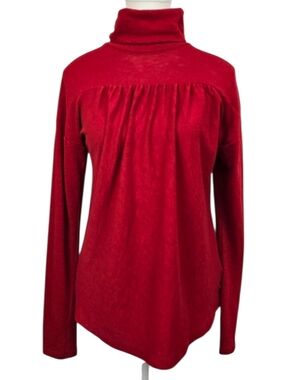 Maeve Anthropologie Red Mariah Gathered Turtleneck Knit Sweater Size S Cozy